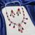 red crystal statement jewellery set, ruby chandelier earrings necklace, silver wedding bridal