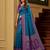 Teal soft banarasi silk saree with zari weaving meenakari design