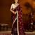 Maroon color satin silk saree with beige blouse heavy embroidered work