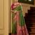 Green soft banarasi silk saree with zari weaving meenakari design