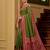 Green soft banarasi silk saree with zari weaving meenakari design