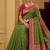 Green soft banarasi silk saree with zari weaving meenakari design