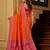 Orange soft banarasi silk saree with zari weaving meenakari design