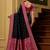 Black soft banarasi silk saree with zari weaving meenakari design