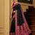 Black soft banarasi silk saree with zari weaving meenakari design