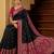 Black soft banarasi silk saree with zari weaving meenakari design