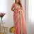 Light Orange Color butti Beautiful lace border work border design with beautiful pallu Silk Blend Saree