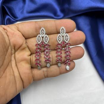 ruby red marquise crystal choker necklace set with chandelier earrings â€“ bridal jewellery 2