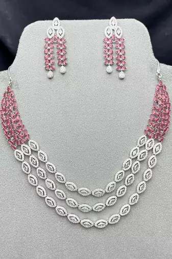 ruby red marquise crystal choker necklace set with chandelier earrings â€“ bridal jewellery