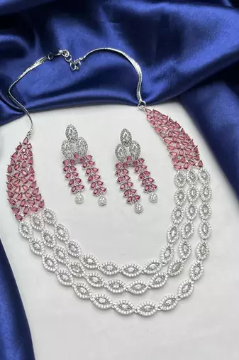 ruby red marquise crystal choker necklace set with chandelier earrings â€“ bridal jewellery