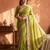 Olive Color butti Beautiful lace border work border design with beautiful pallu Silk Blend Saree