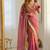 Pink Color butti Beautiful lace border work border design with beautiful pallu Silk Blend Saree