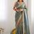 Sea Green butti Beautiful lace border work border design with beautiful pallu Silk Blend Saree