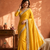 Yellow butti Beautiful lace border work border design with beautiful pallu Silk Blend Saree
