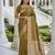 Golden  soft silk blend saree with zari weaving meenakari design