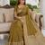 Golden  soft silk blend saree with zari weaving meenakari design