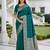 Sea green soft silk blend saree with zari weaving meenakari design