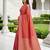 Peach soft silk blend saree with zari weaving meenakari design
