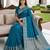 Teal soft silk blend saree with zari weaving meenakari design
