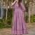 Onion pink rayon digital print designer gown for festive
