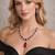 ruby red crystal necklace earrings set silver plated bridal jewellery