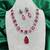 ruby red crystal necklace earrings set silver plated bridal jewellery