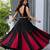 Black Cotton 8 Meter Flared Chaniya Choli For Navratri Set with Padded Dori Blouse for Women (Fully Stitched)
