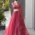 Pink Printed Jimmy OrganzaChaniya Choli For Navratri Set with Embroidered Sequins Dupatta & Batwa Bag