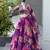 Purple Digital Printed Organza Chaniya Choli For Navratri Set with Sequins Blouse & Matching Dupatta 