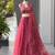 Pink Printed Jimmy OrganzaChaniya Choli For Navratri Set with Embroidered Sequins Dupatta & Batwa Bag