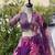Purple Digital Printed Organza Chaniya Choli For Navratri Set with Sequins Blouse & Matching Dupatta 