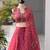 Pink Printed Jimmy OrganzaChaniya Choli For Navratri Set with Embroidered Sequins Dupatta & Batwa Bag
