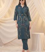 Women Floral Embroidered Thread Work Kurta with Palazzos