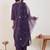 Floral Embroidered Straight Thread Work Kurta With Trousers & Dupatta