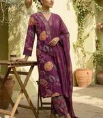Women Floral Printed Sequinned Cotton Kurta with Trousers & With Dupatta