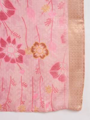 Floral Yoke Design Embroidered Thread Work Straight Kurta With Trousers & Dupatta 3