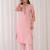 Floral Yoke Design Embroidered Thread Work Straight Kurta With Trousers & Dupatta