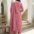 Women Floral Embroidered Thread Work Kurta with Trousers & With Dupatta