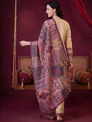 Women Ethnic Motifs Embroidered Thread Work Kurta with Trousers & With Dupatta 4