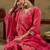 Floral Embroidered Kurta With Trousers & Dupatta