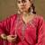 Floral Embroidered Kurta With Trousers & Dupatta