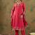 Floral Embroidered Kurta With Trousers & Dupatta