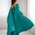 women's embroidery work shimmer chanderi silk blend flared anarkali pant and dupatta set