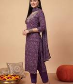 Women Ethnic Motifs Printed Thread Work Cotton Kurta with Trousers & With Dupatta