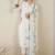 Floral Embroidered Thread Work Cotton Kurta With Trouser & Dupatta