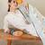 Floral Embroidered Thread Work Cotton Kurta With Trouser & Dupatta