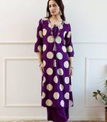 Women Printed Beads and Stones A-Line Kurta with Palazzos