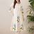 Floral Printed Pleated Mandarin Collar Cotton A-Line Kurta With Trousers
