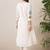 Floral Printed Pleated Mandarin Collar Cotton A-Line Kurta With Trousers