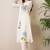Floral Printed Pleated Mandarin Collar Cotton A-Line Kurta With Trousers